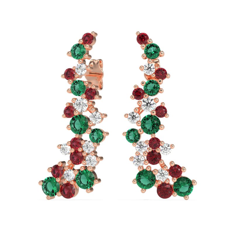 Shimmering Waterfall Cluster Earrings