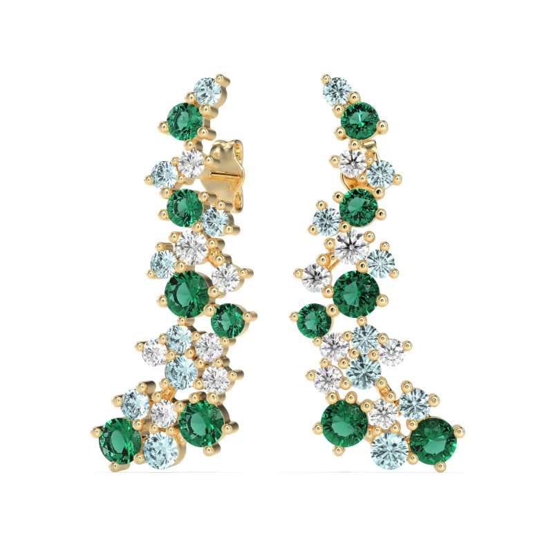 Shimmering Waterfall Cluster Earrings