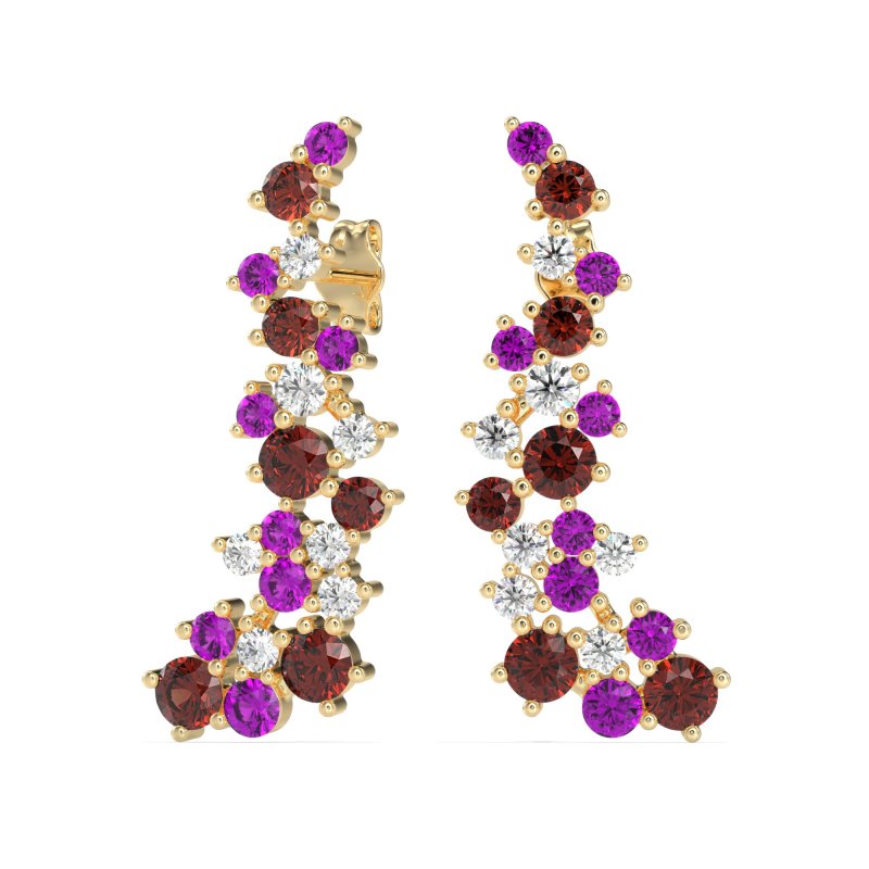 Shimmering Waterfall Cluster Earrings