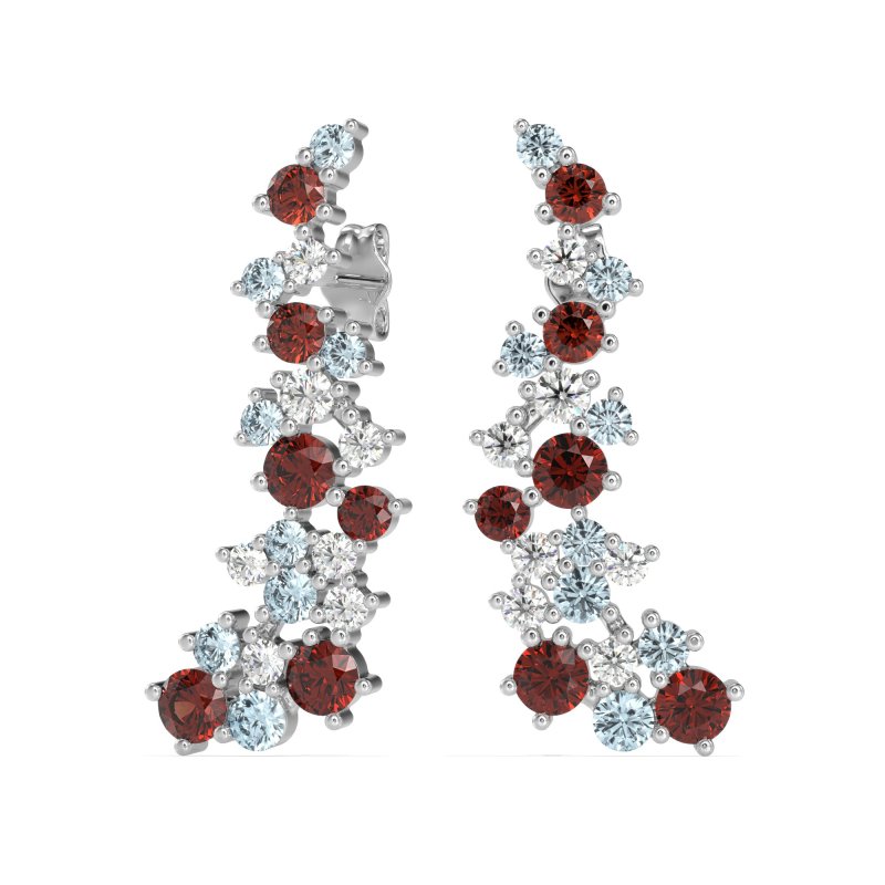 Shimmering Waterfall Cluster Earrings