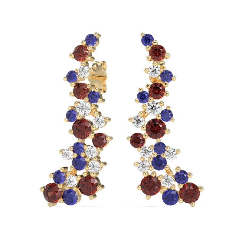 Shimmering Waterfall Cluster Earrings