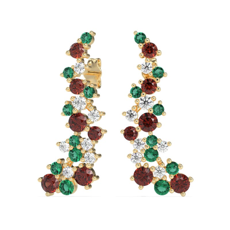 Shimmering Waterfall Cluster Earrings