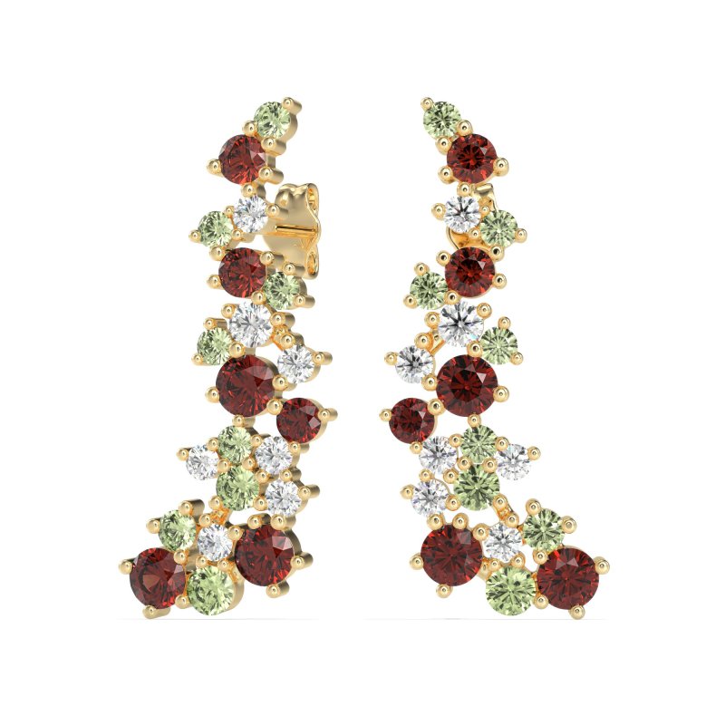 Shimmering Waterfall Cluster Earrings
