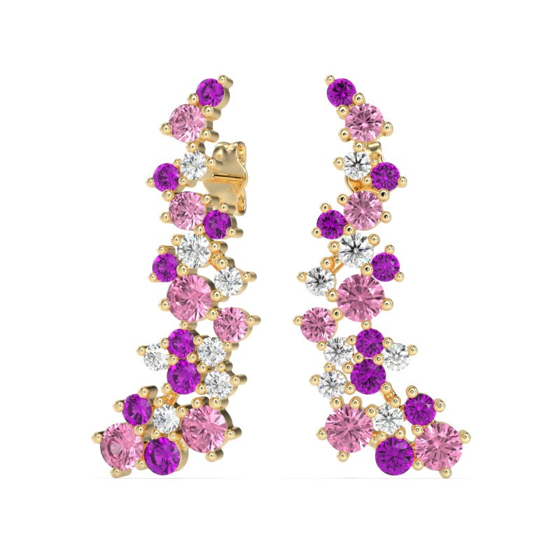 Shimmering Waterfall Cluster Earrings