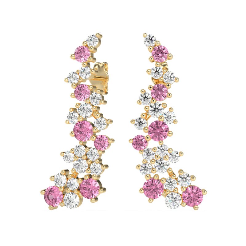 Shimmering Waterfall Cluster Earrings