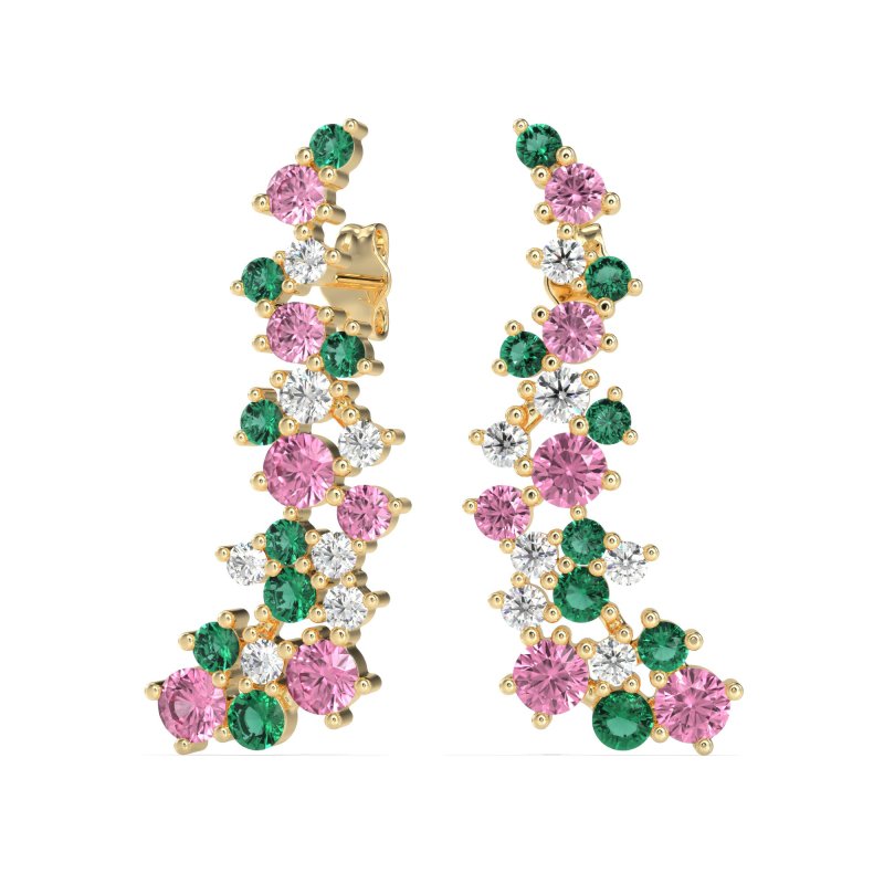 Shimmering Waterfall Cluster Earrings