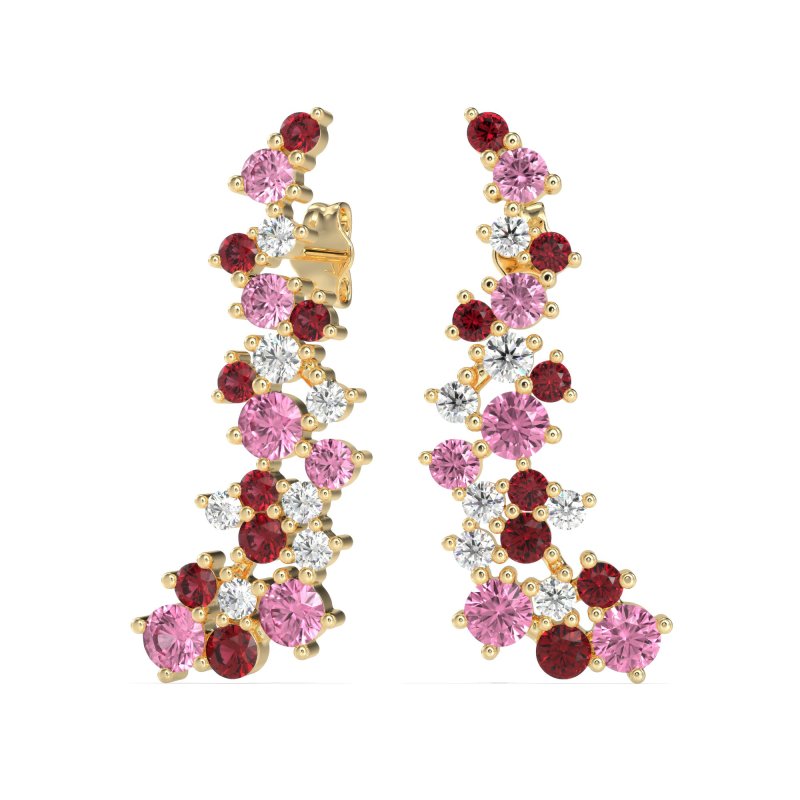 Shimmering Waterfall Cluster Earrings