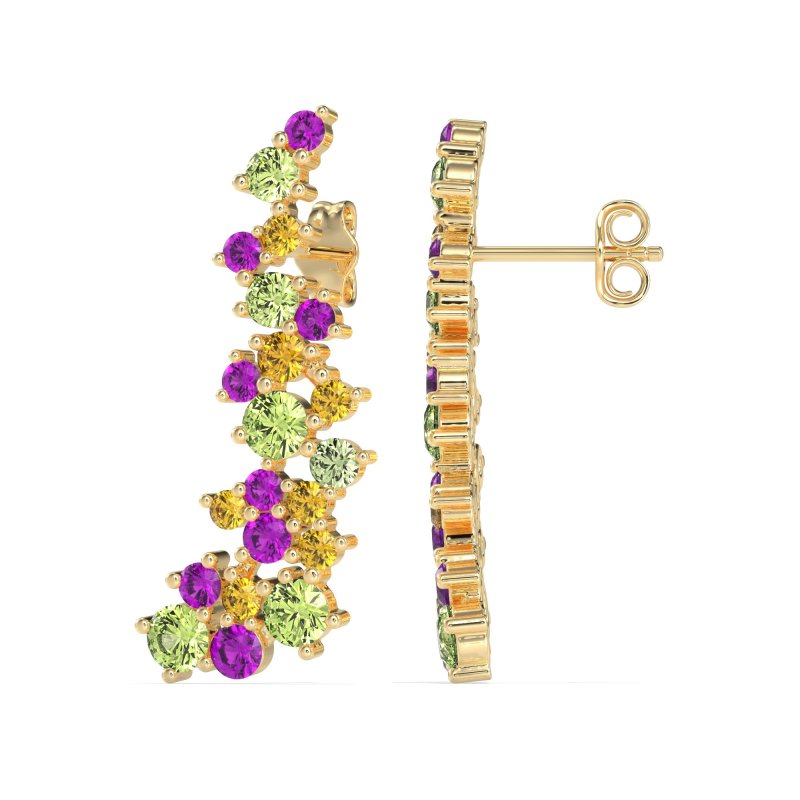 Shimmering Waterfall Cluster Earrings