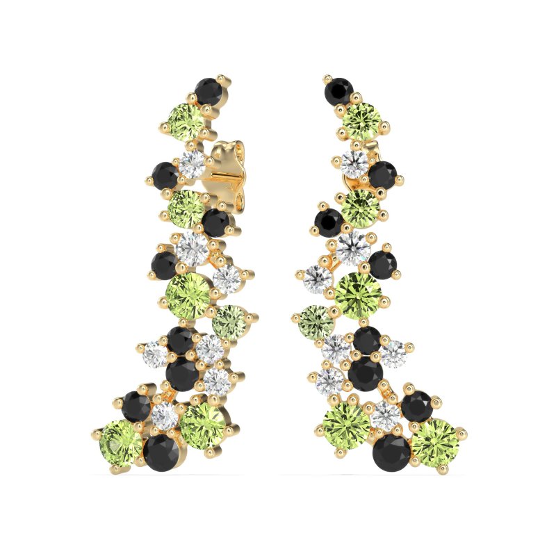 Shimmering Waterfall Cluster Earrings