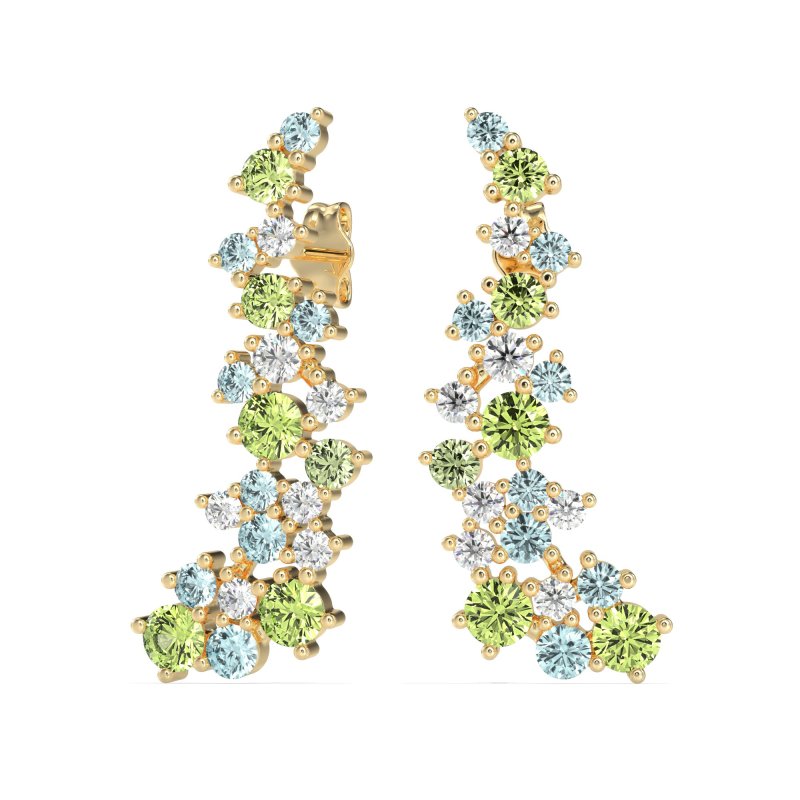 Shimmering Waterfall Cluster Earrings