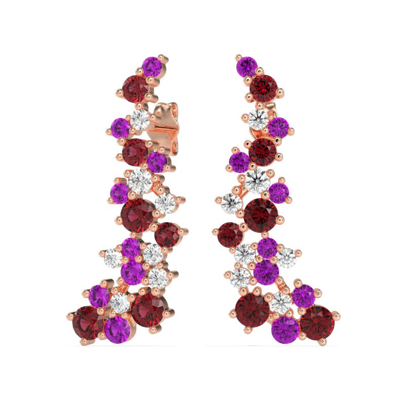 Shimmering Waterfall Cluster Earrings