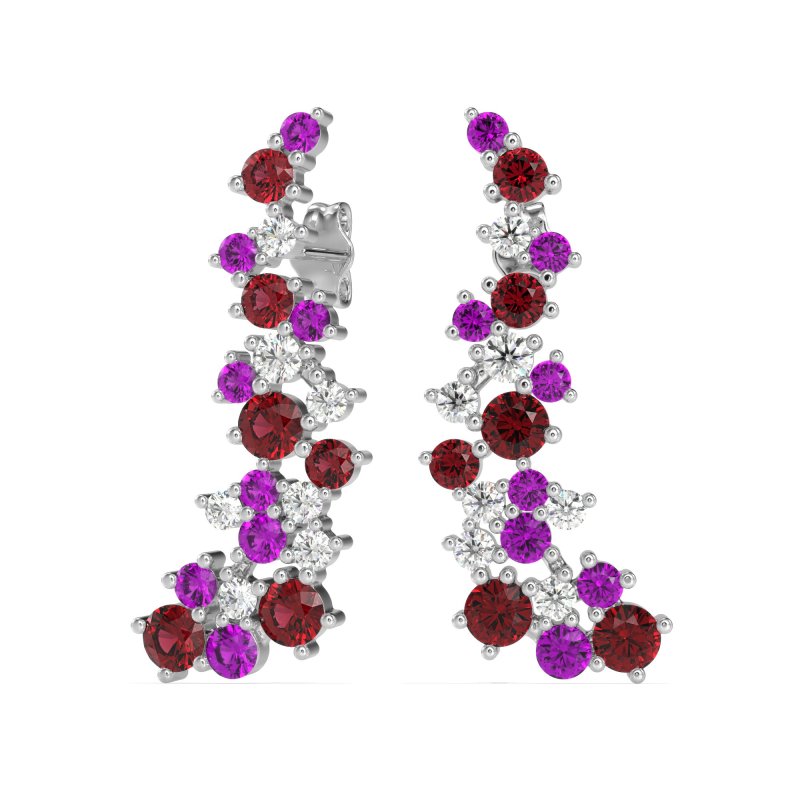 Shimmering Waterfall Cluster Earrings