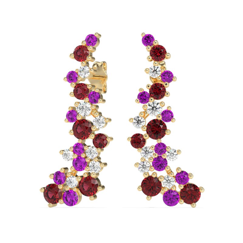 Shimmering Waterfall Cluster Earrings