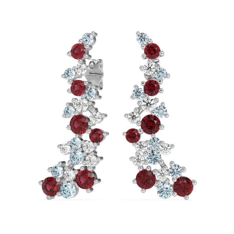 Shimmering Waterfall Cluster Earrings