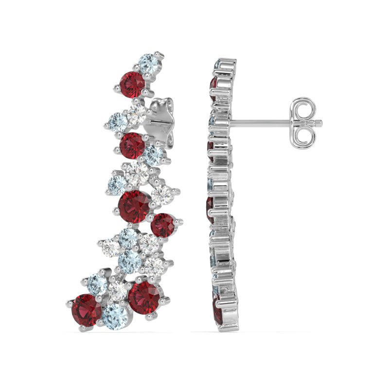 Shimmering Waterfall Cluster Earrings