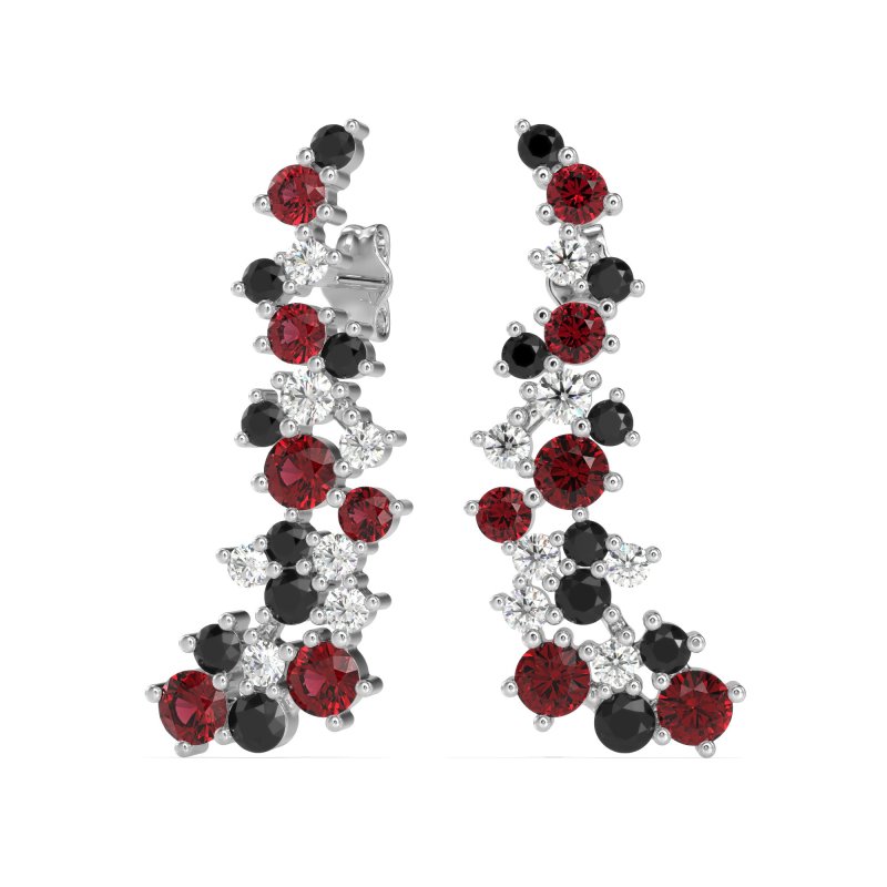 Shimmering Waterfall Cluster Earrings