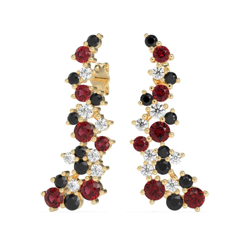 Shimmering Waterfall Cluster Earrings