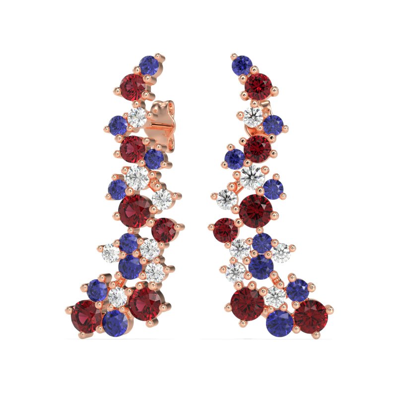 Shimmering Waterfall Cluster Earrings