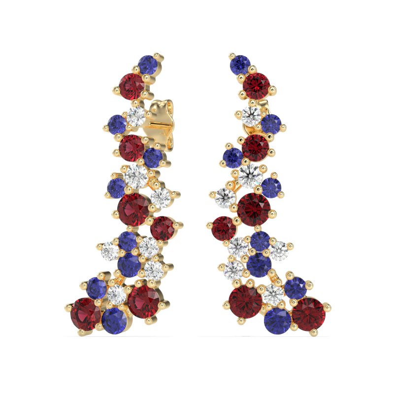 Shimmering Waterfall Cluster Earrings