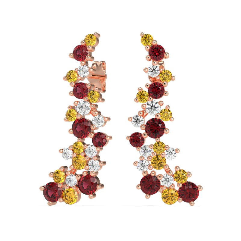 Shimmering Waterfall Cluster Earrings