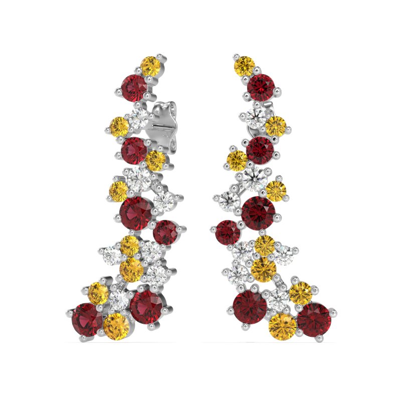 Shimmering Waterfall Cluster Earrings