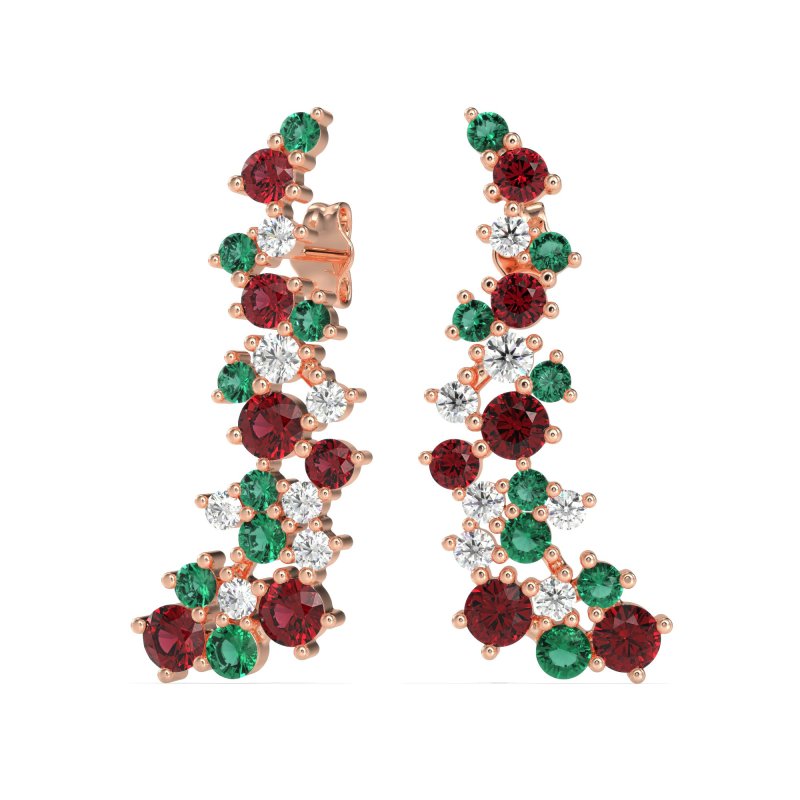 Shimmering Waterfall Cluster Earrings