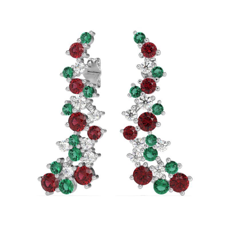 Shimmering Waterfall Cluster Earrings