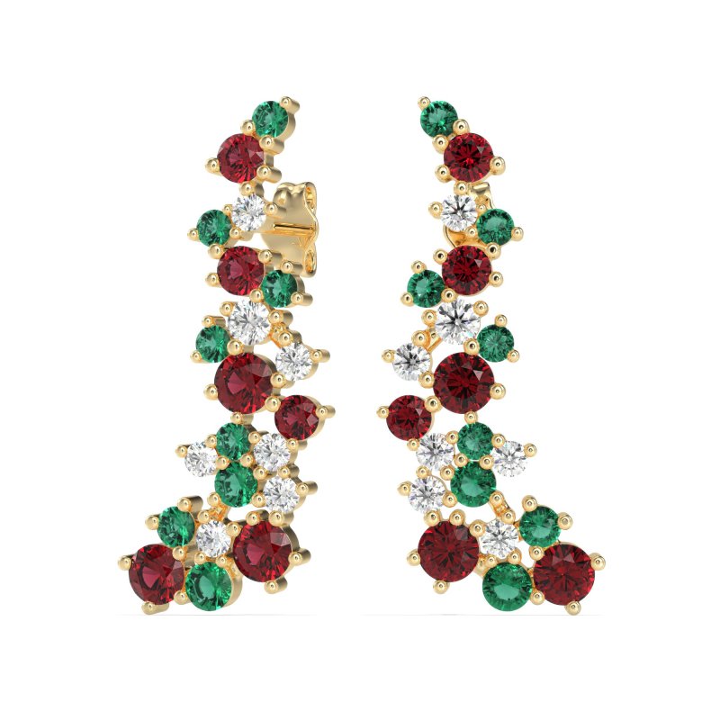 Shimmering Waterfall Cluster Earrings