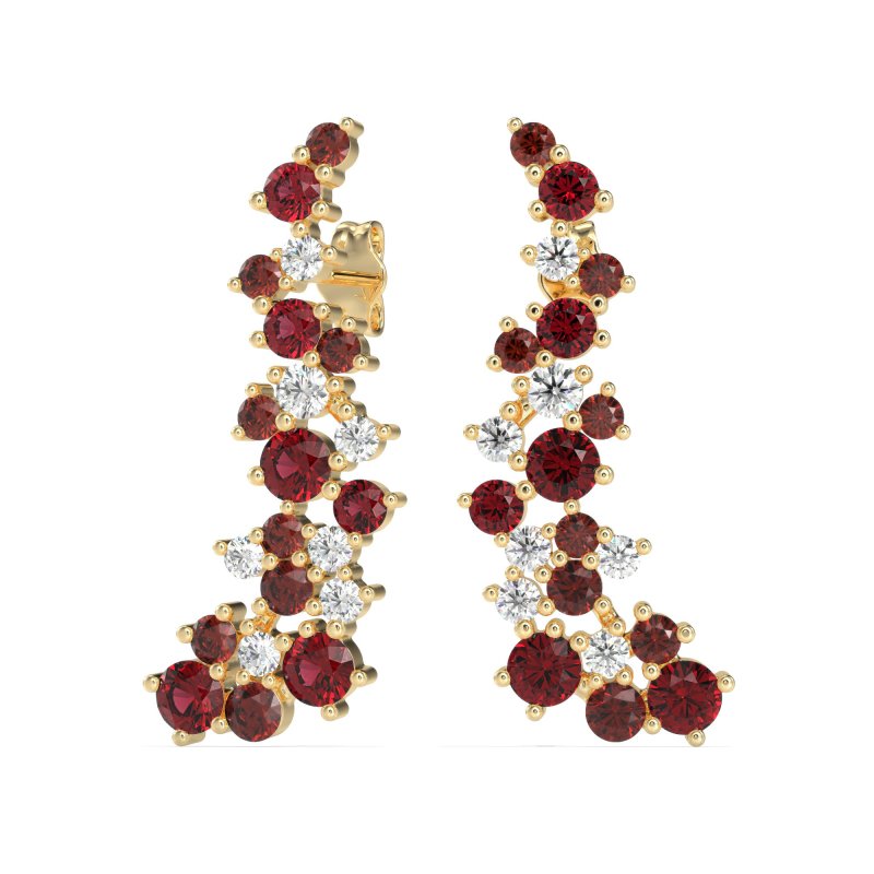 Shimmering Waterfall Cluster Earrings