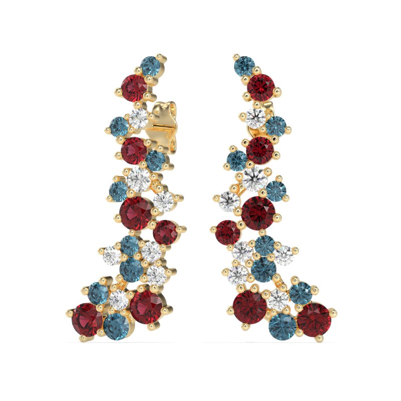 Shimmering Waterfall Cluster Earrings