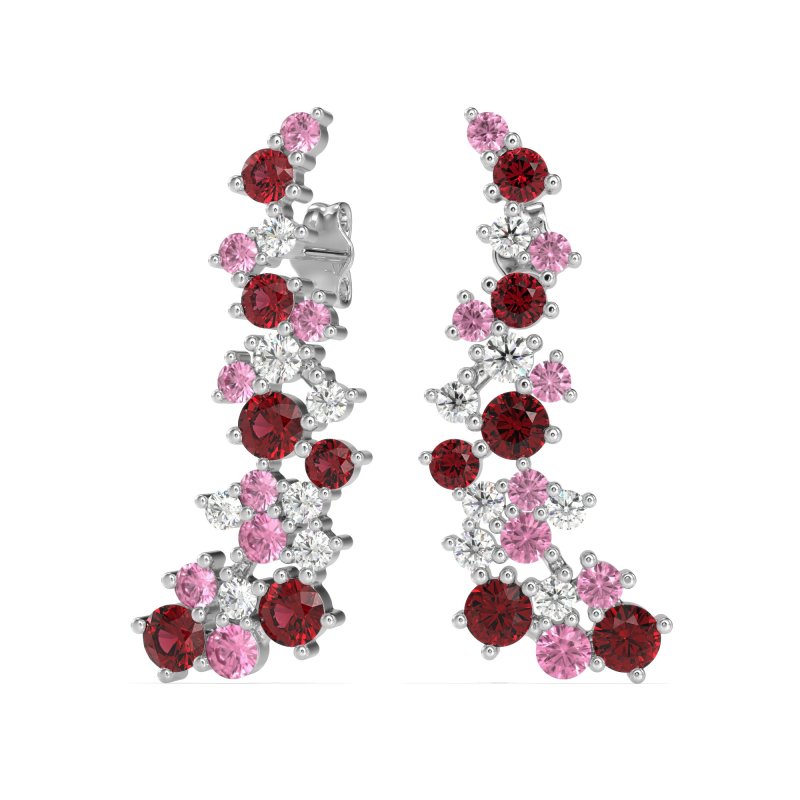 Shimmering Waterfall Cluster Earrings
