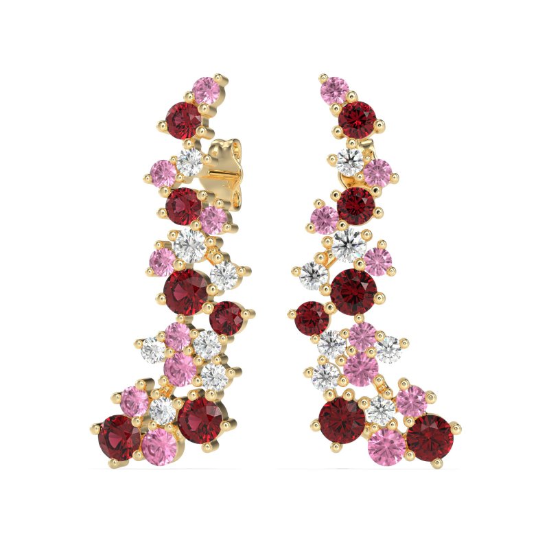 Shimmering Waterfall Cluster Earrings