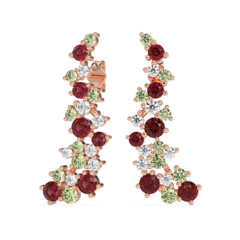 Shimmering Waterfall Cluster Earrings