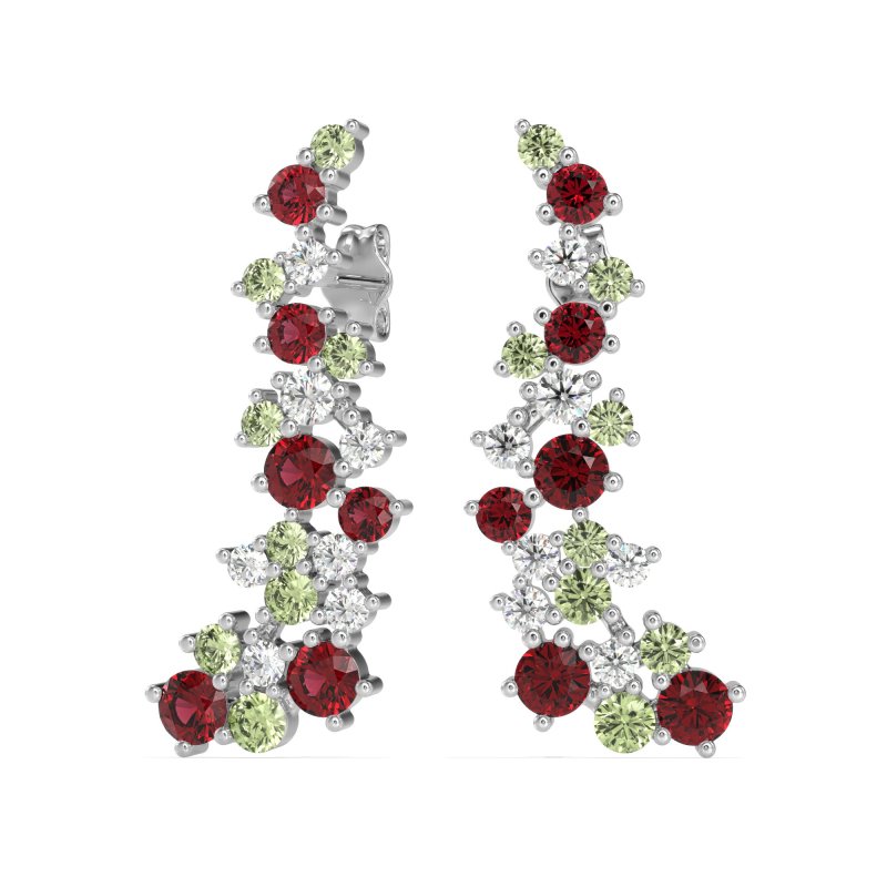Shimmering Waterfall Cluster Earrings