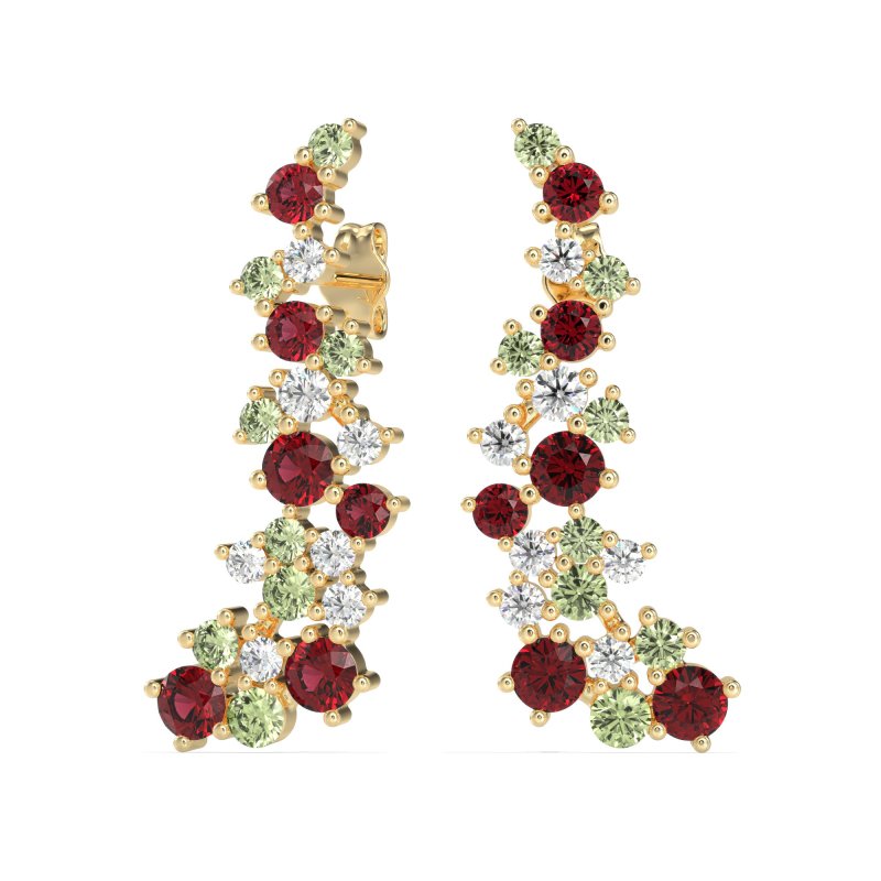 Shimmering Waterfall Cluster Earrings