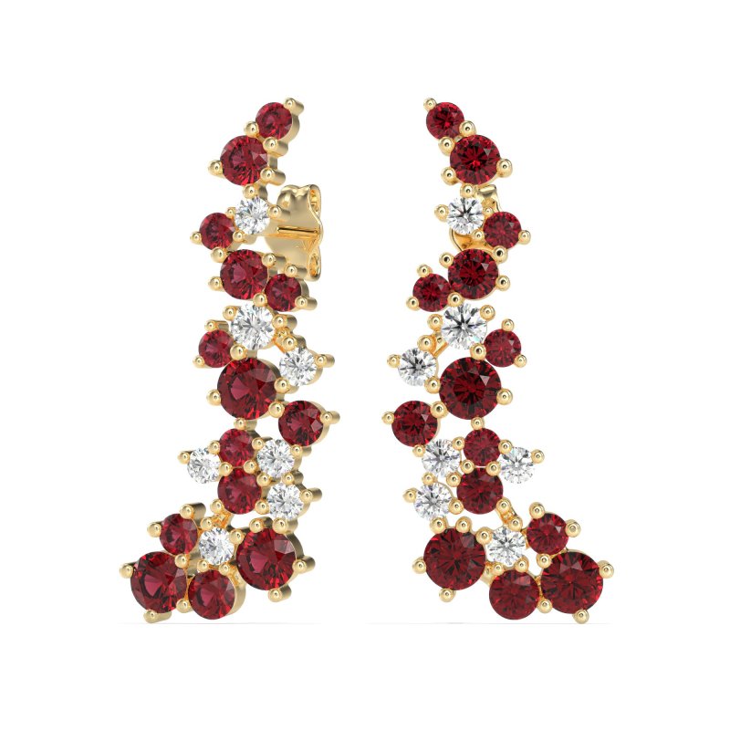 Shimmering Waterfall Cluster Earrings