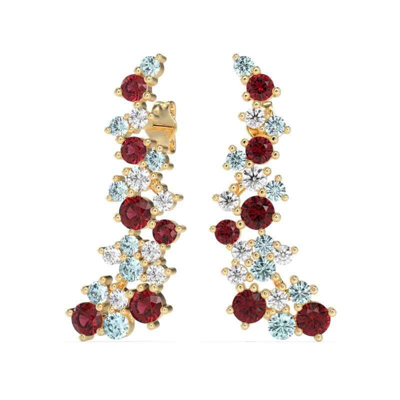 Shimmering Waterfall Cluster Earrings