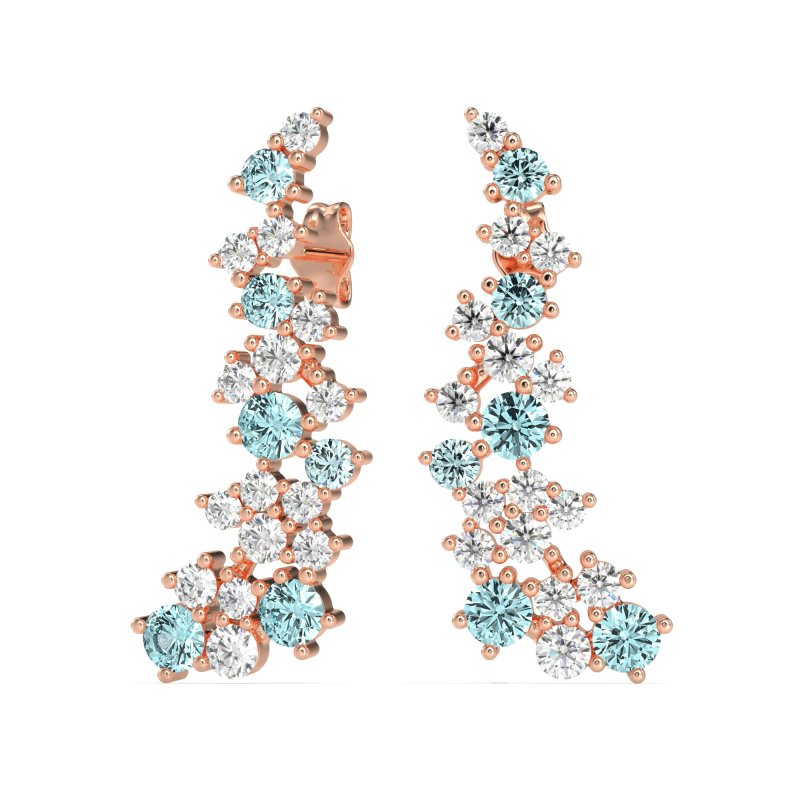 Shimmering Waterfall Cluster Earrings