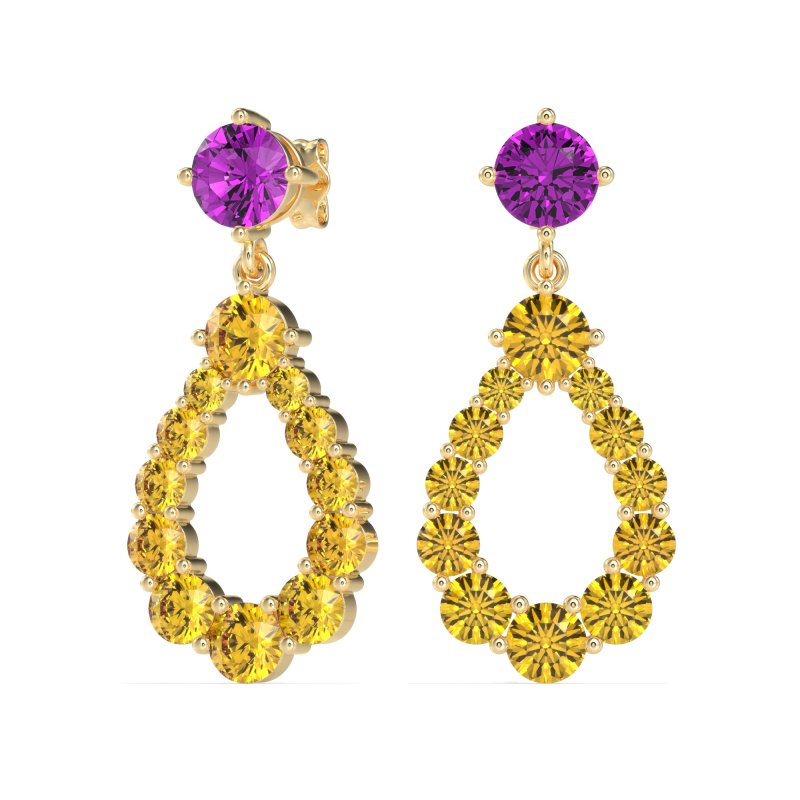 Open Pear Dangling Drop Earrings