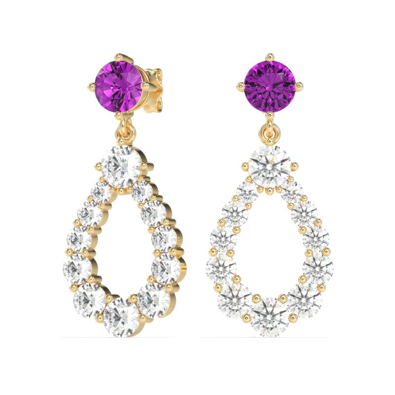 Open Pear Dangling Drop Earrings