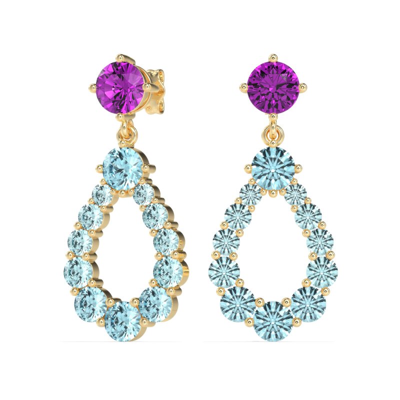 Open Pear Dangling Drop Earrings