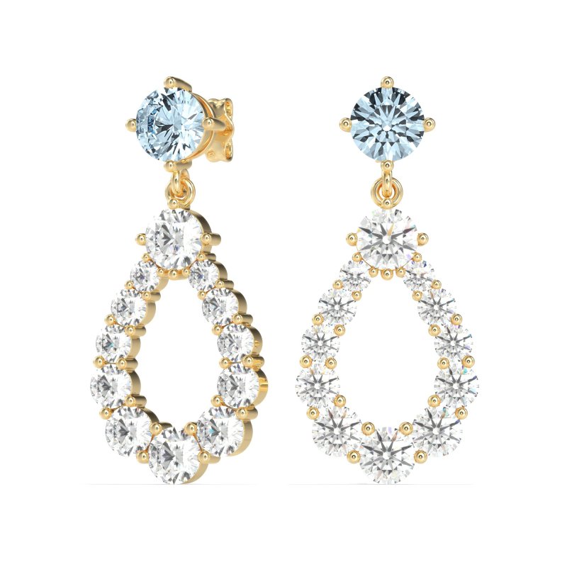 Open Pear Dangling Drop Earrings