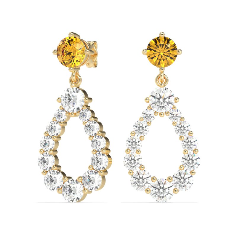 Open Pear Dangling Drop Earrings