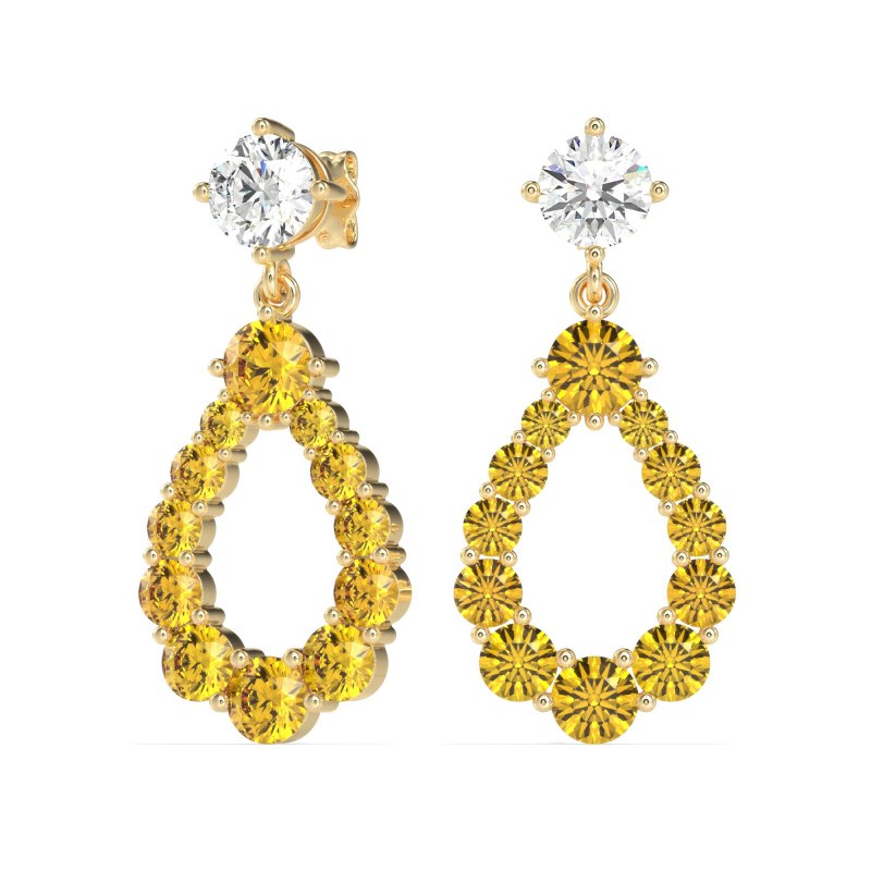 Open Pear Dangling Drop Earrings