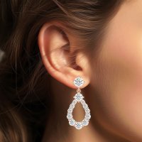 Open Pear Dangling Drop Earrings