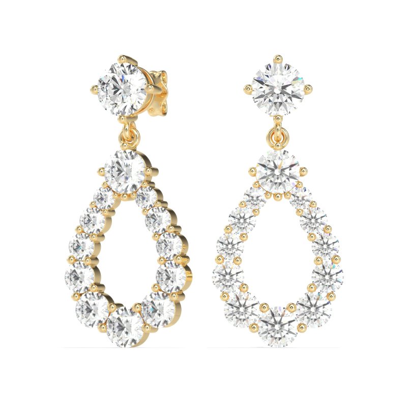 Open Pear Dangling Drop Earrings