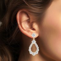 Open Pear Dangling Drop Earrings