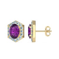Vintage Oval Halo Stud Earrings