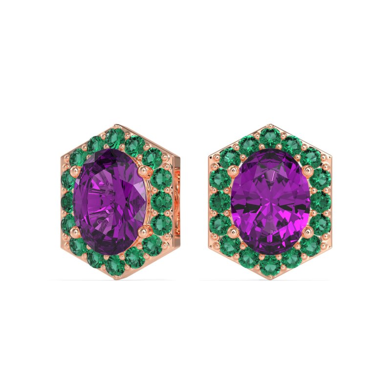 Vintage Oval Halo Stud Earrings