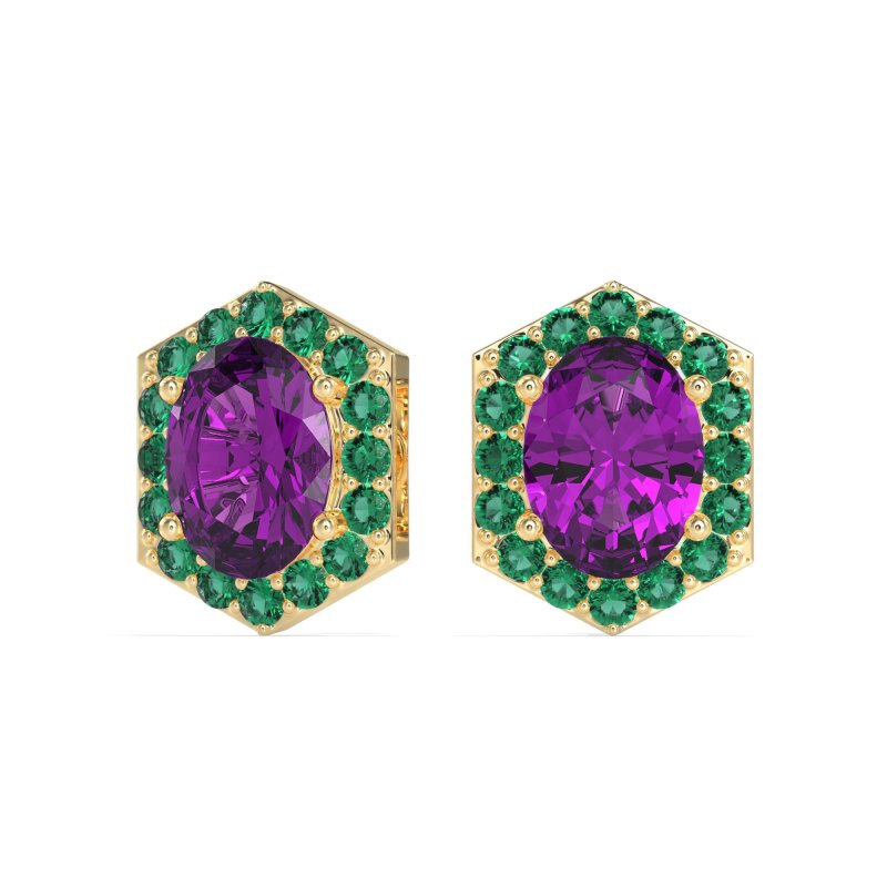 Vintage Oval Halo Stud Earrings